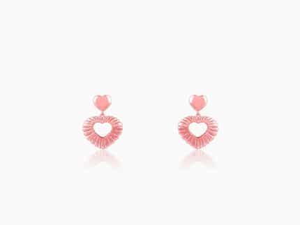 Rose Gold Blush Heart Earrings