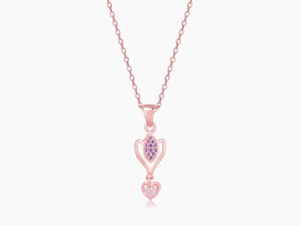 Rose Gold Crocus Elegance Pendant With Link Chain