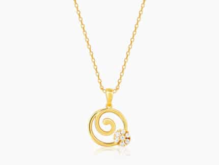 Golden Spiral Keepsake Pendant With Link Chain