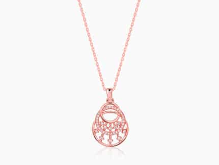 Rose Gold Unseen Happiness Pendant With Link Chain