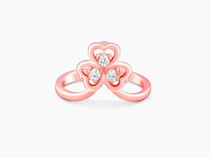 Rose Gold Three Leaf Clover Ring